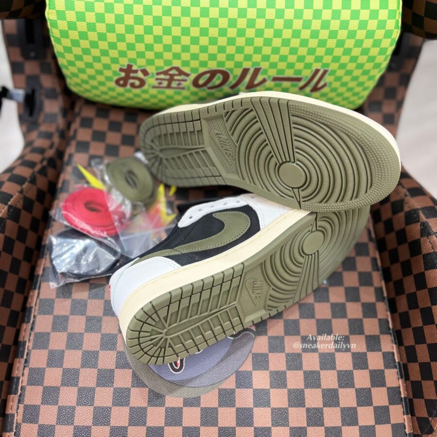 giày nike travis scott x air jordan 1 low og “olive” dz4137-106