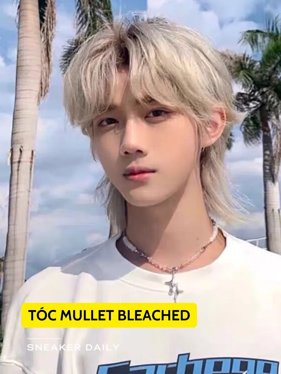 kiểu tóc mullet sáng màu