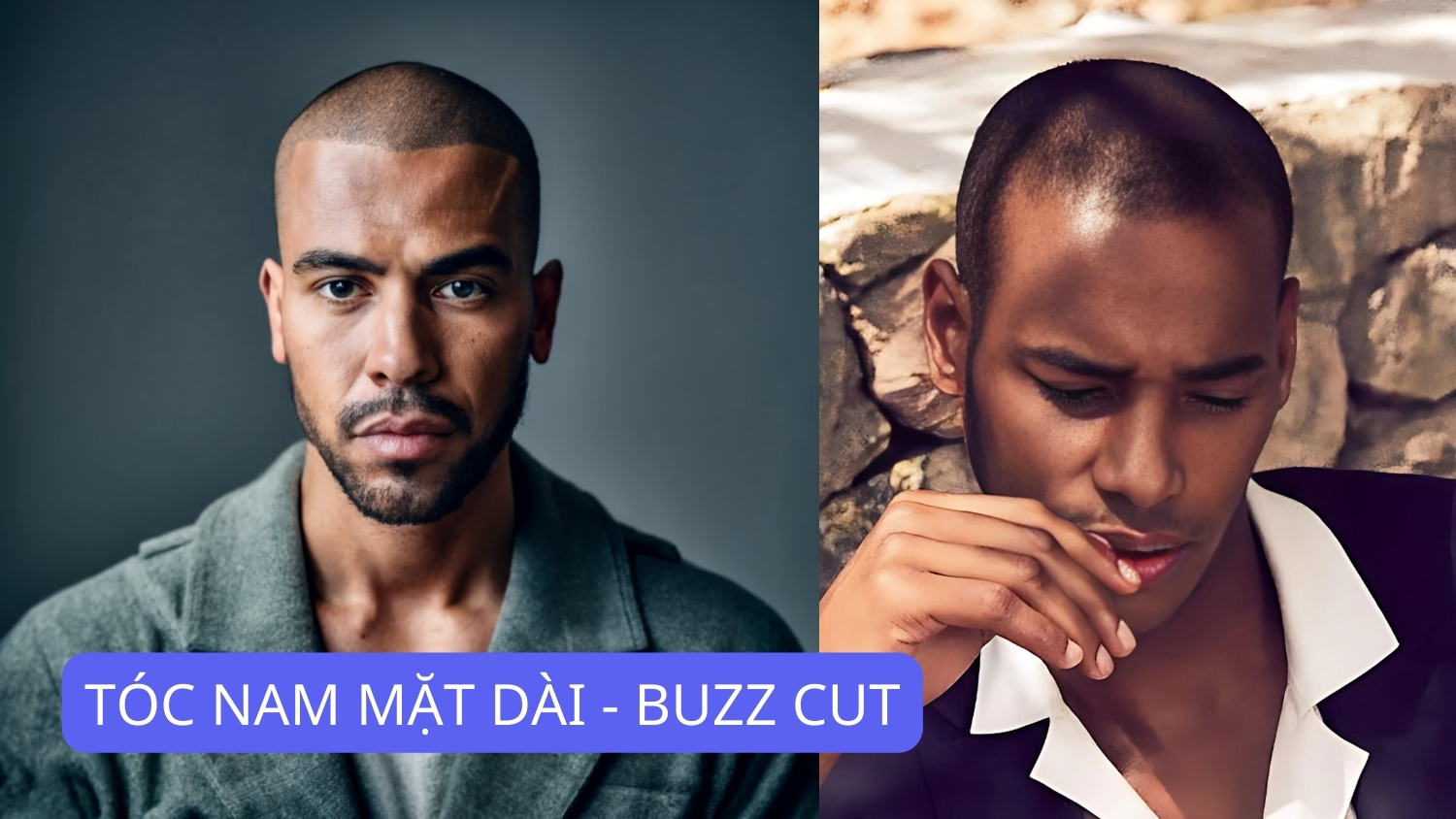 tóc nam mặt dài - buzz cut