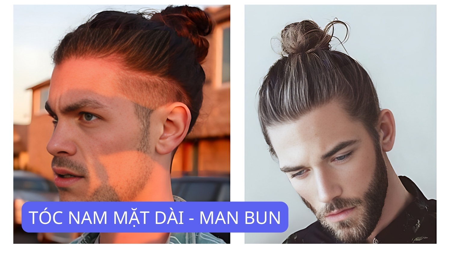 tóc nam mặt dài - man bun