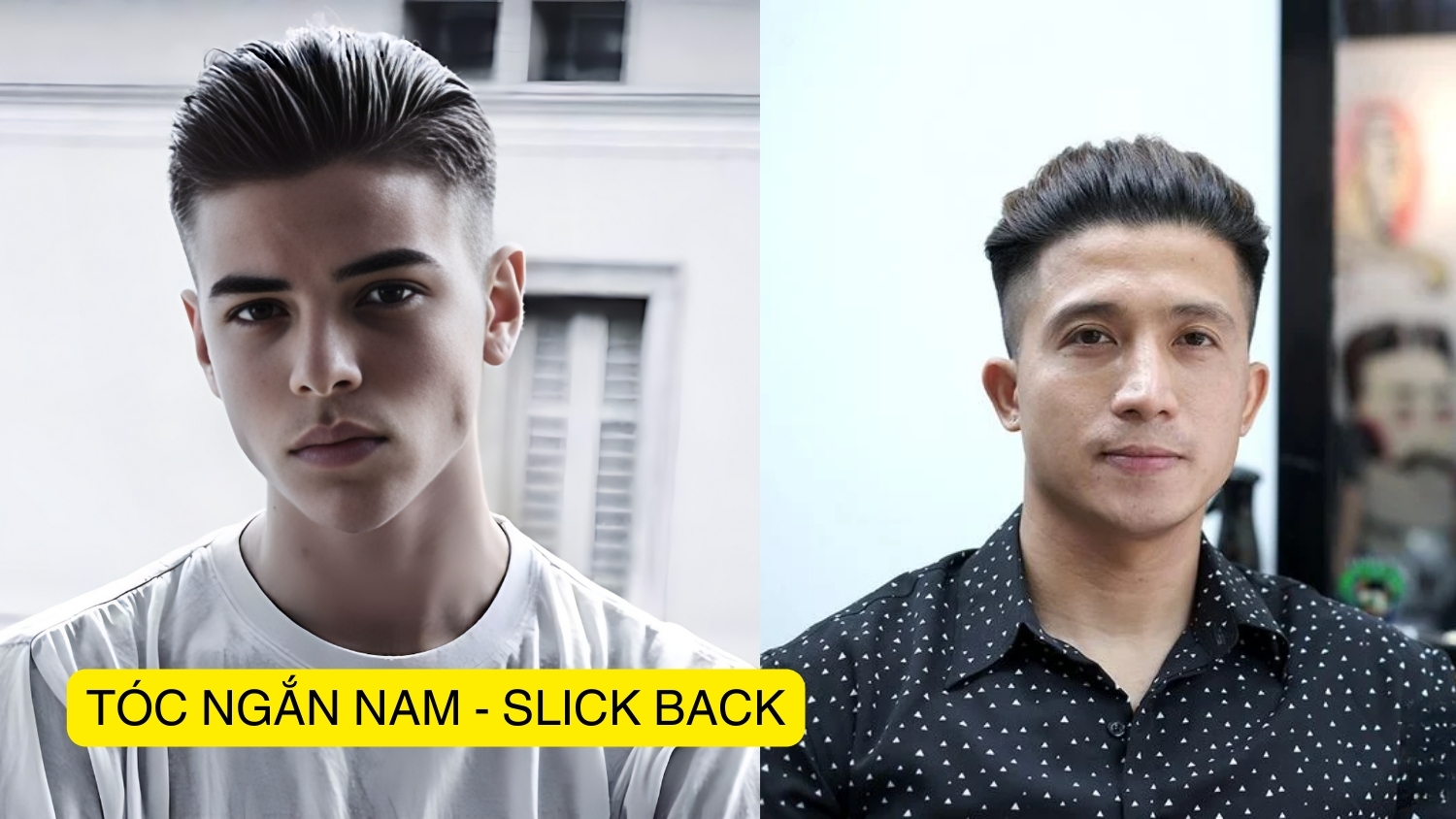 tóc ngắn nam - slick back