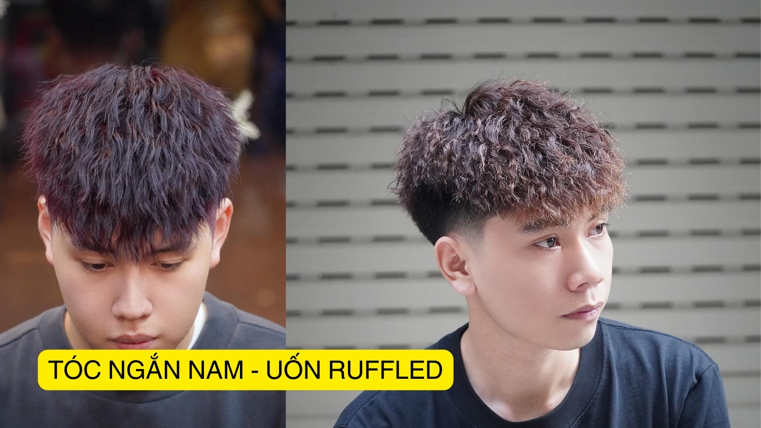 tóc ngắn nam - uốn ruffled