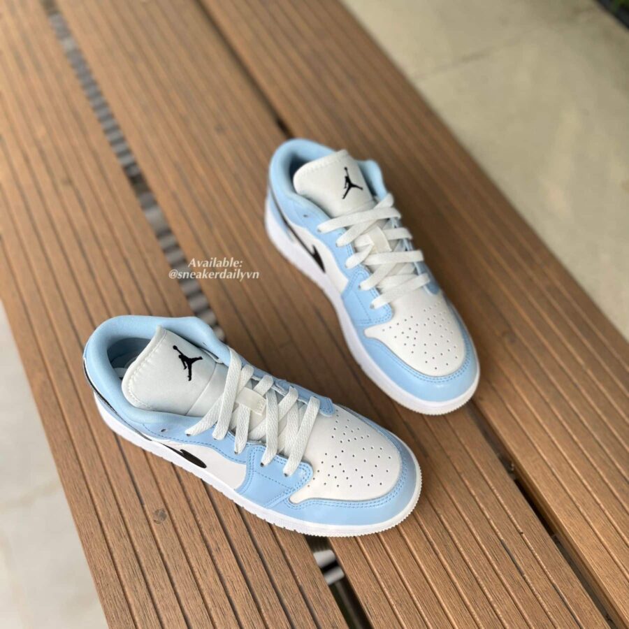 giày nike air jordan 1 low 'ice blue' (gs) 554723-401