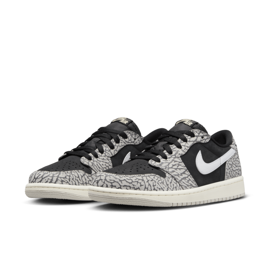 Air Jordan Grade School Retro 1 Low Og 'Black Cement Gs' Sneakers