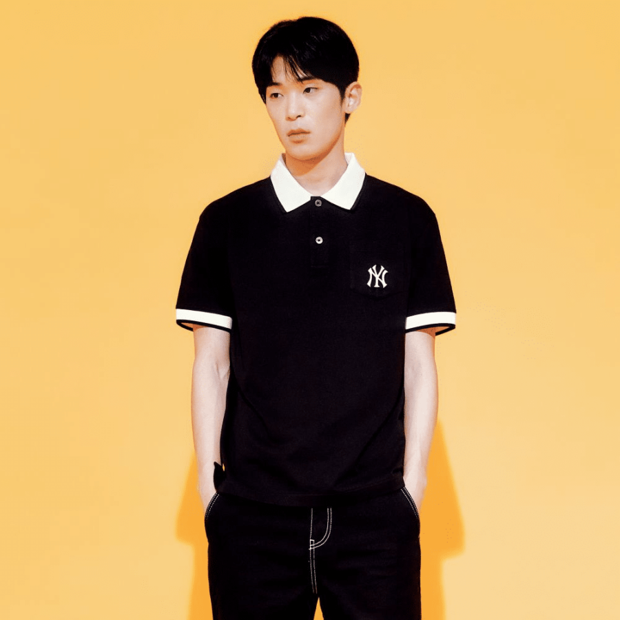 áo men’s basic comfortable fit polo t-shirts new york yankees "black" 3lpqb0133-50bks