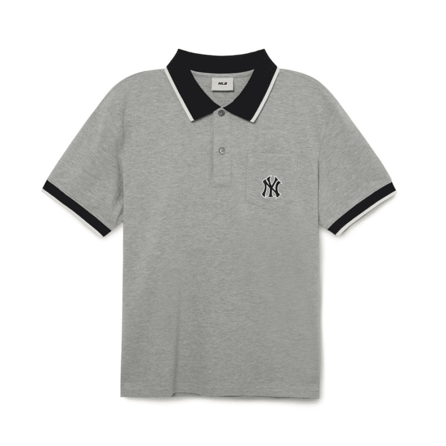 áo men’s basic comfortable fit polo t-shirts new york yankees "grey" 3lpqb0133-50mgs