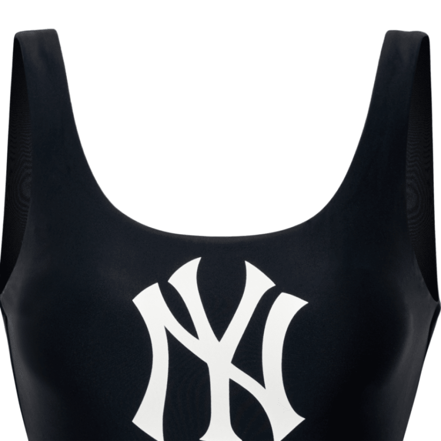 bikini mlb basic big logo one piece swimsuit new york yankees "black" 3fswb0333-50bks