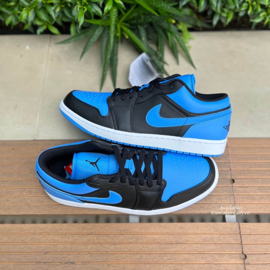 giày air jordan 1 low 'black university blue' 553558-041