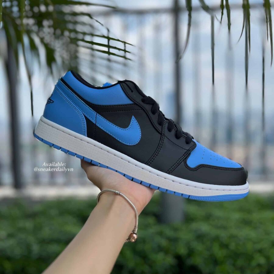 giày air jordan 1 low 'black university blue' 553558-041