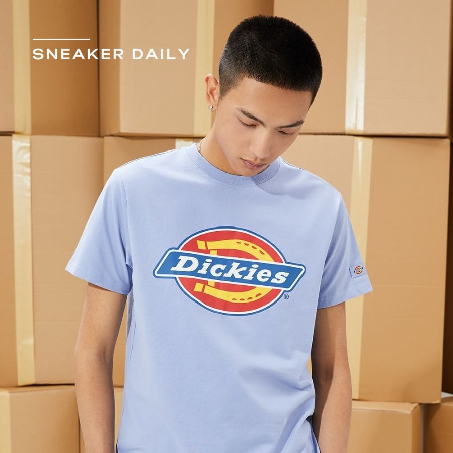 áo dickies classic logo print short sleeve tee 'blue' dk008732c49