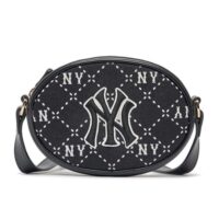 túi đeo chéo mlb kids monogram jacquard rattan cross bag new york yankees 'black' 7acrmd233-50bks