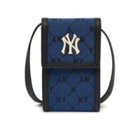 túi đeo chéo mlb mini monogram diamond jacquard cell phone cross bag new york yankees 'blue' 3acrh011n-50bld