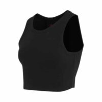 women's nike air jordan black white milk tea embroidered logo shaved shoulders rib fit short vest dx4701-010