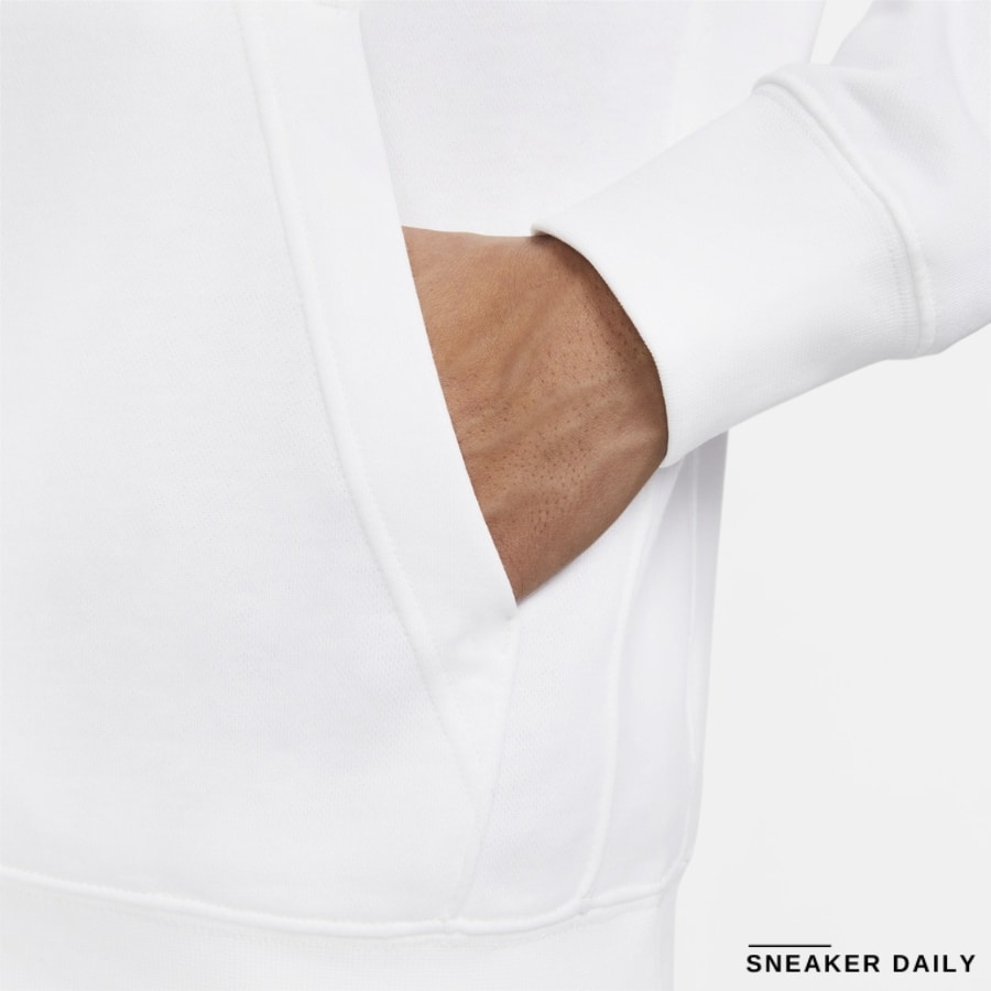 áo nike club men's french terry hoodie 'white' fb7789-100