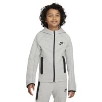 ao nike sportswear tech fleece big boy full zipper hoodie dark hemp gray fd3285 063