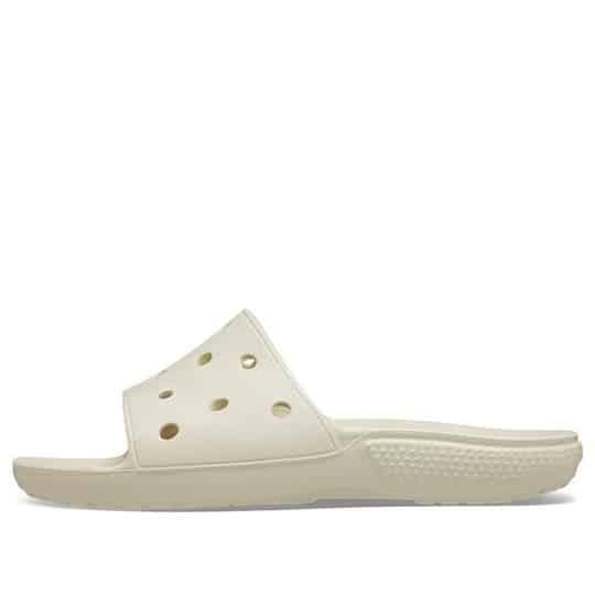 dép crocs classic flat sandals unisex beige 206121-2y2