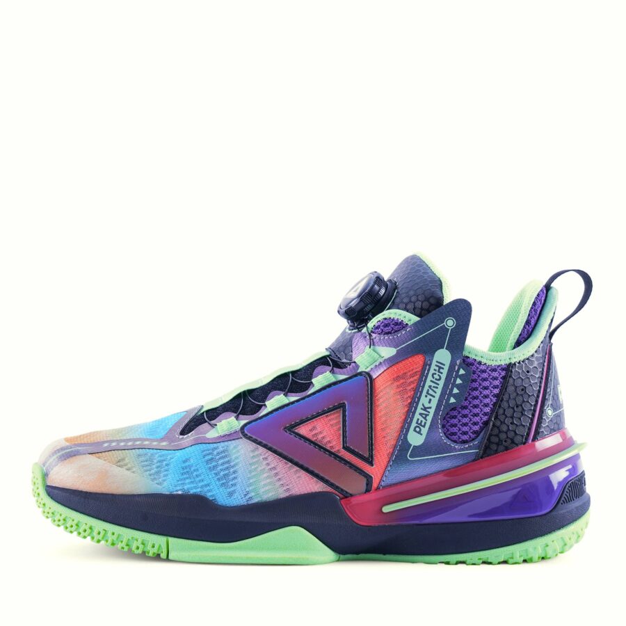 giày peak taichi flash basketball kids sunset & beach 'black purple' ekt3207adt