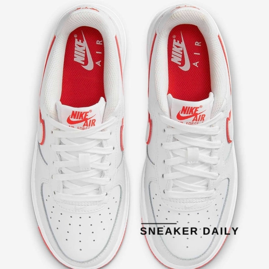 giày (gs) nike air force 1 'white picante red' dv7762-101