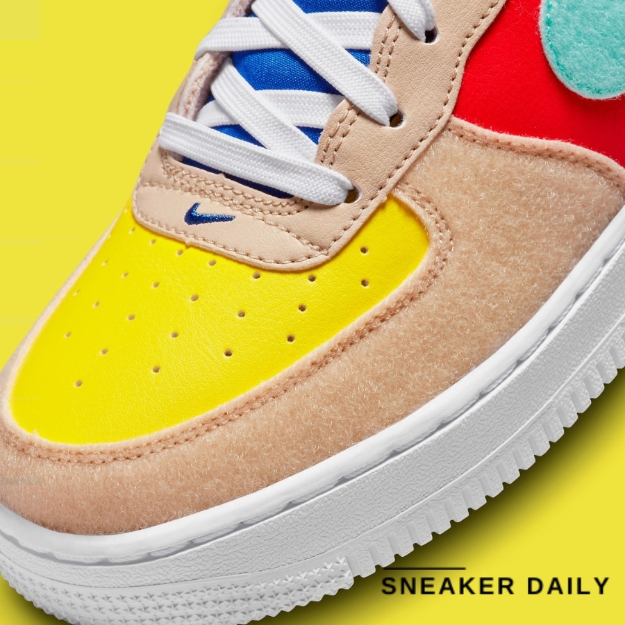 giày (gs) nike air force 1 low 'multi-color velcro' fn7818-100