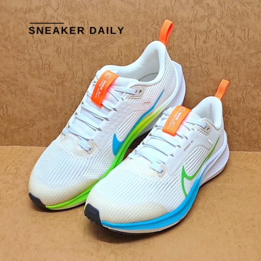 giày (gs) nike air zoom pegasus 40 'pale ivory action green blue' fq6863-131
