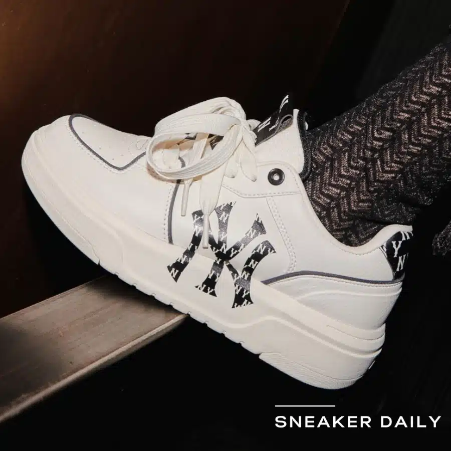 giày mlb chunky liner yankees monogram 'white black' 3asxclr3n-50whs