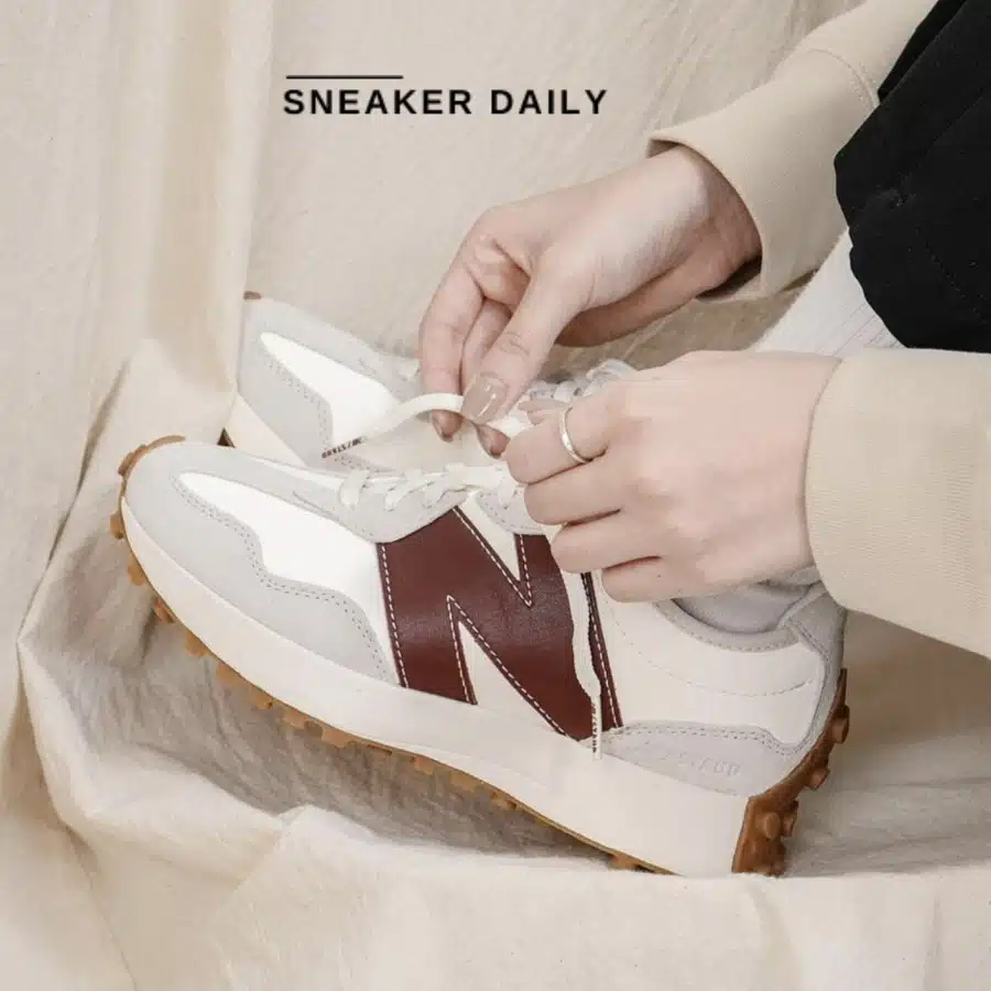 Giày New Balance STAUD x 327 'Grey Burgundy' WS327SG