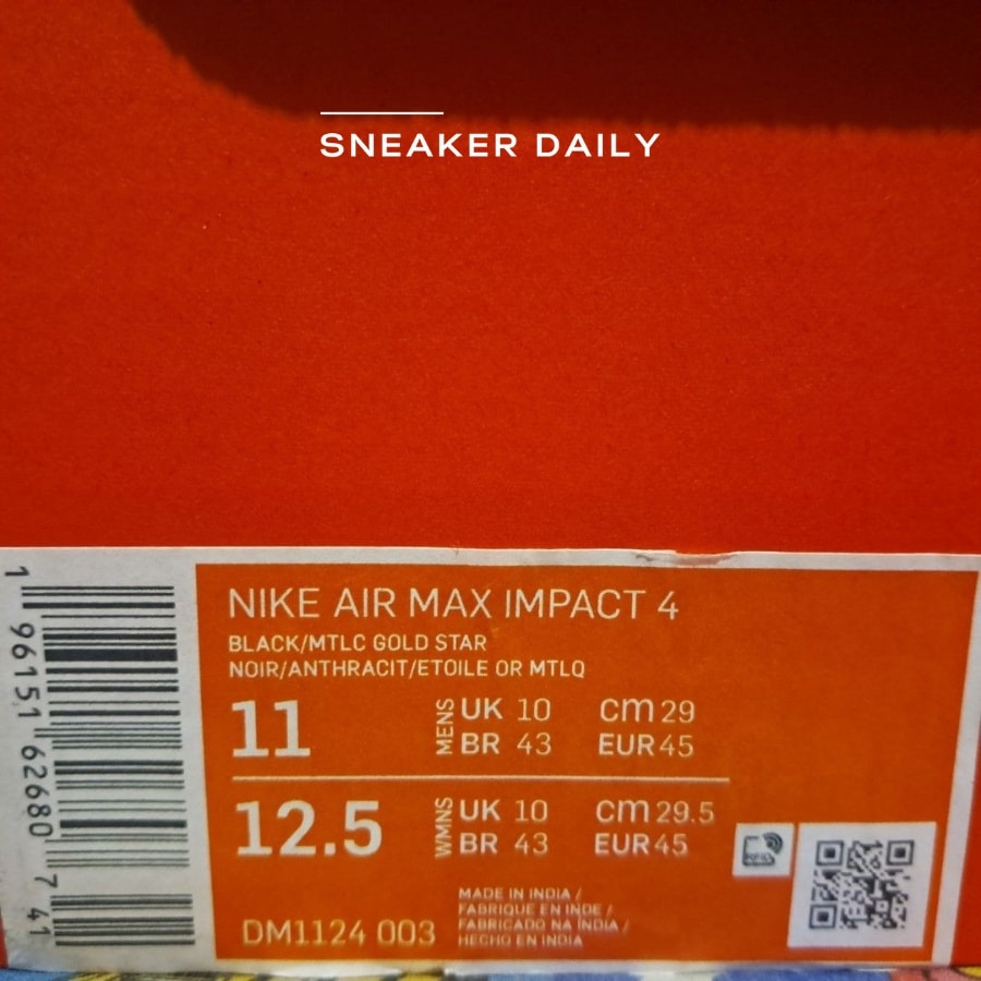 giày nike air max impact 4 'black metallic gold star' dm1124-003