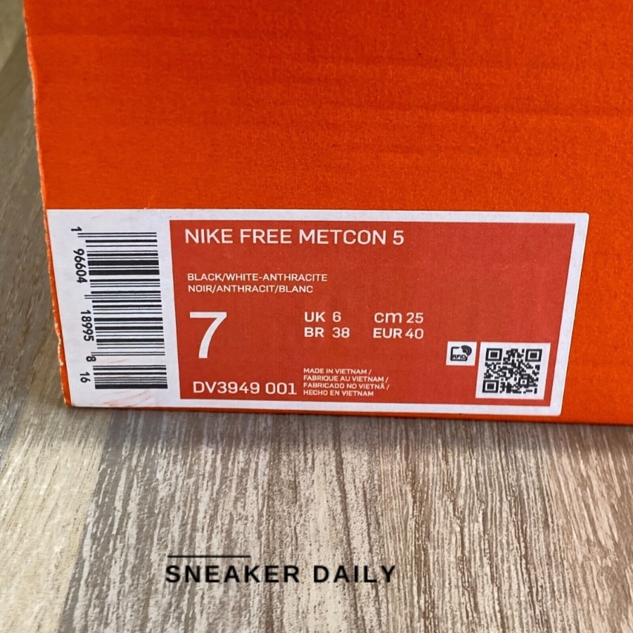 giày nike free metcon 5 'black white' dv3949-001
