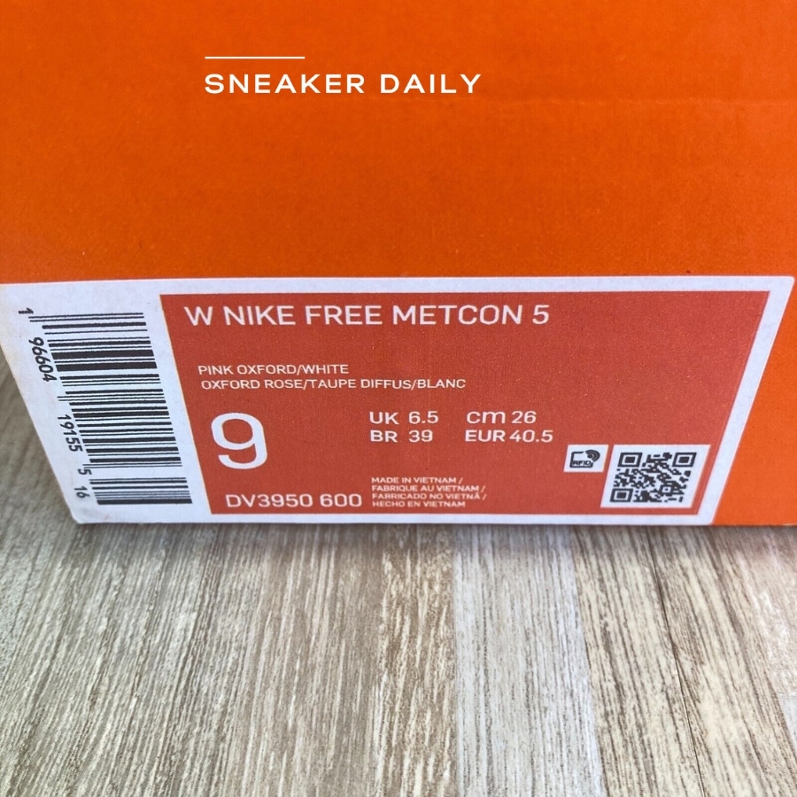 giày nike free metcon 5 'pink oxford' dv3950-600