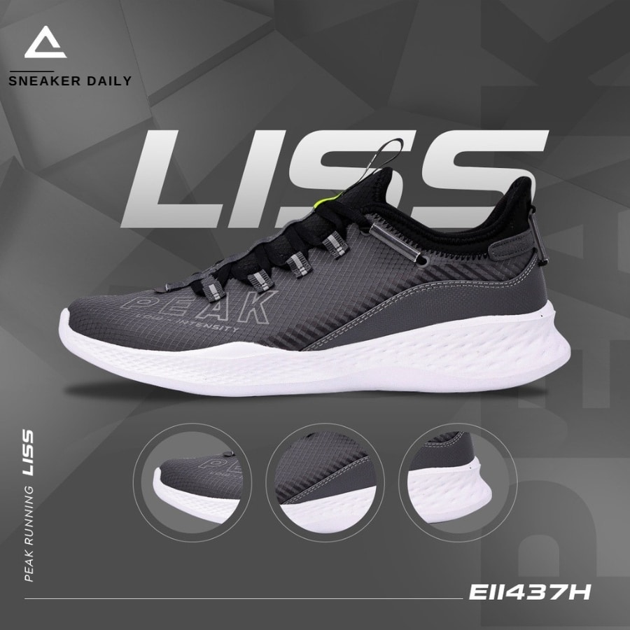giày peak running liss 'gray' e11437hg