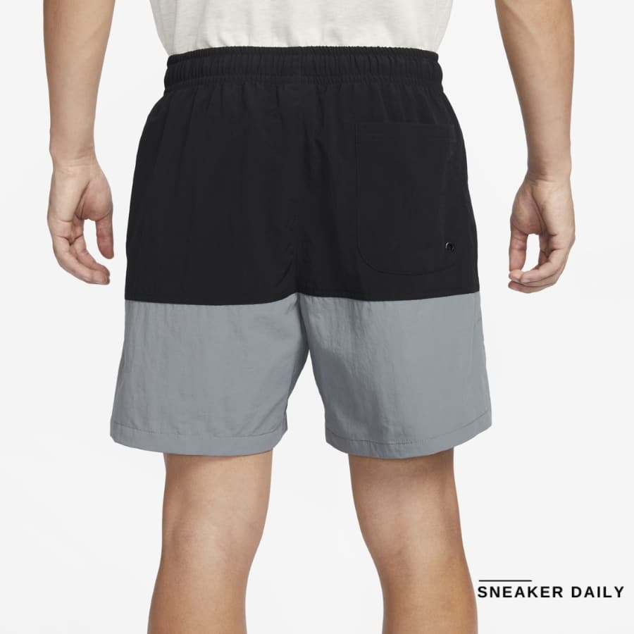 quần nike club men's woven color-block shorts 'black/smoky' fb7812-010