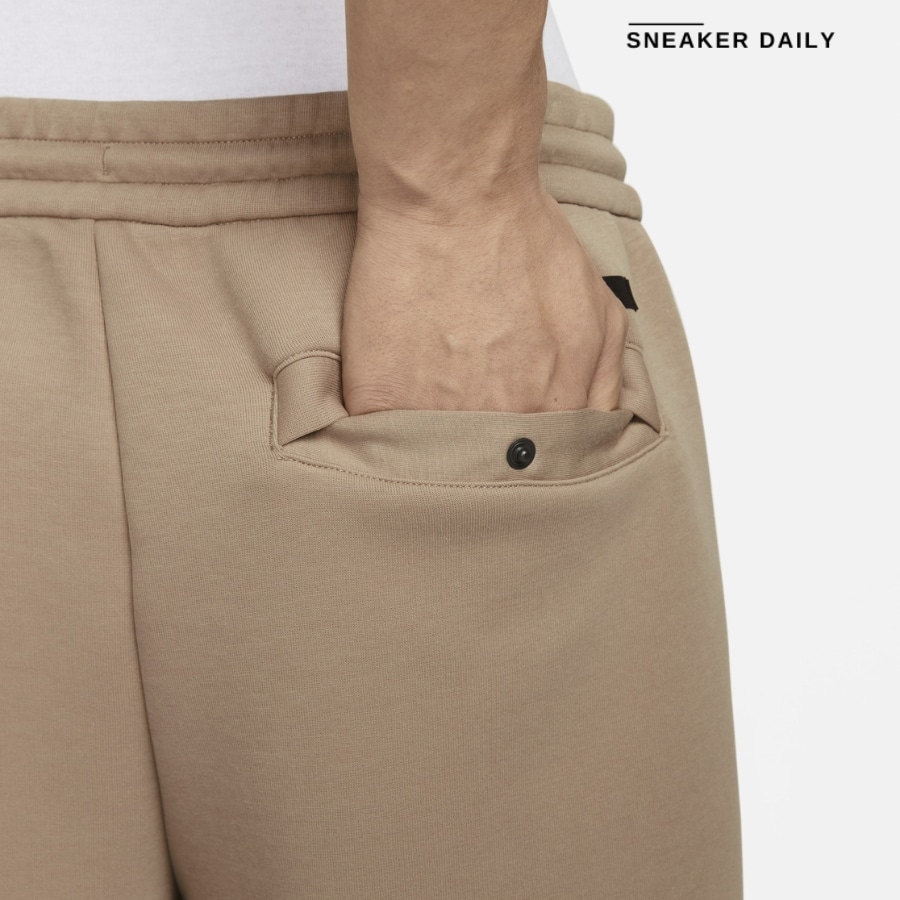 quần nike sportswear tech fleece reimagined men's loose open leg sweatpants 'khaki' fb8164-247