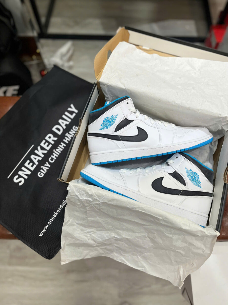 giày nam air jordan 1 mid laser blue 554724-141