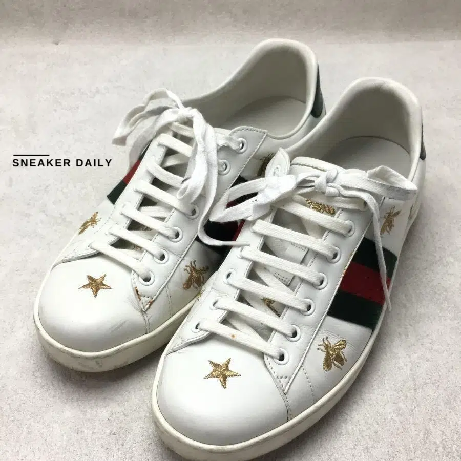 giày gucci ace embroidered 'bees and stars' 386750-a38f0-9073