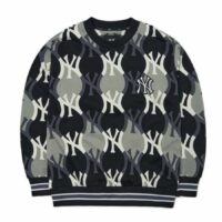 áo nỉ sweater mlb argyle front pattern overfit sweatshirt new york yankees 3amty0124-50bks