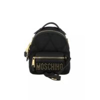 balo moschino couture mini backpack in quilted nylon with studs logo black ceed4acb9082b3gs
