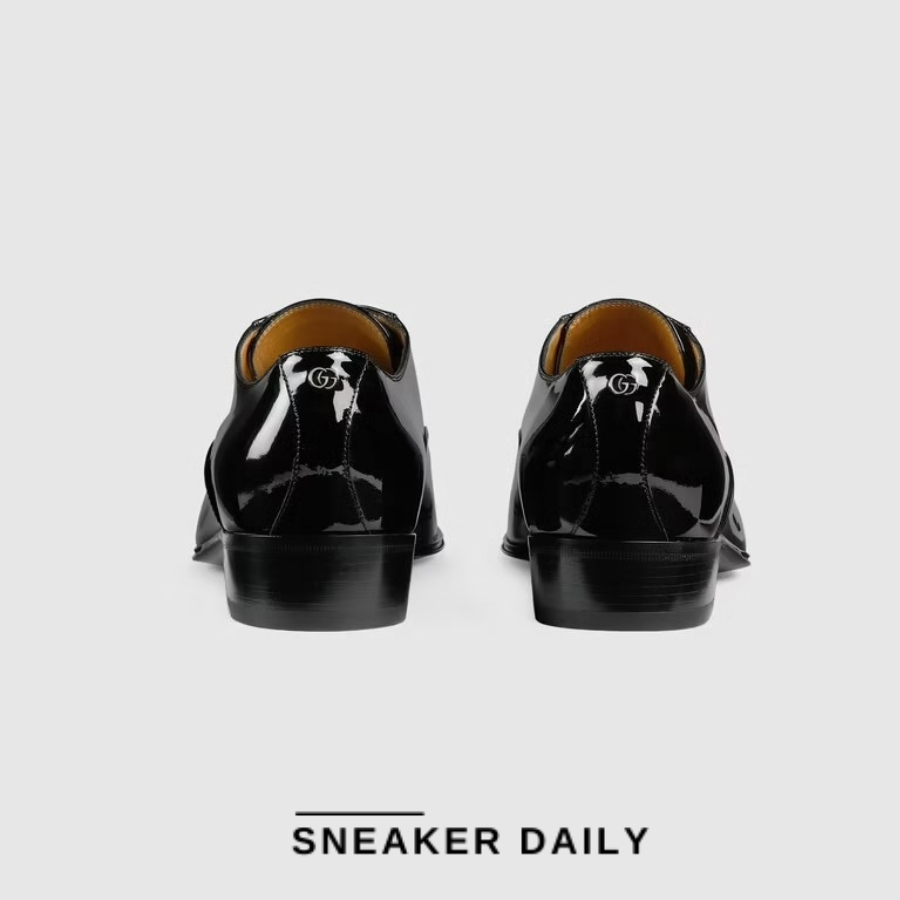 giày gucci men's lace-up shoe with double g 'black' 624663-bnc00-1000