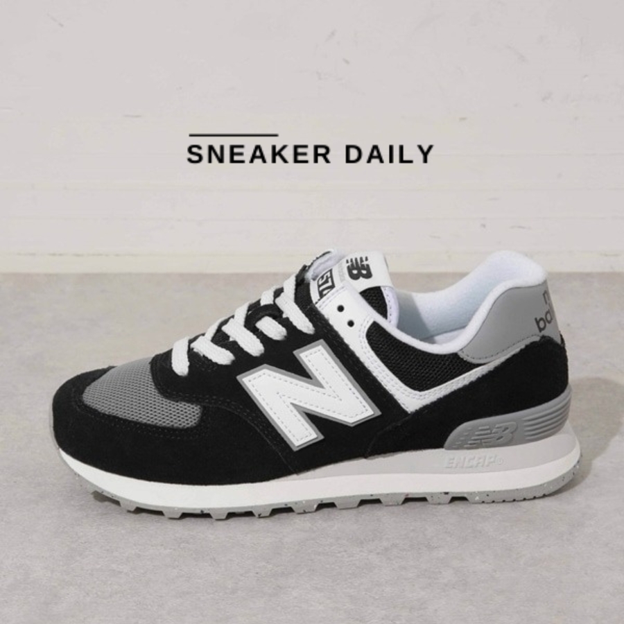 giày new balance 574 shoes 'black grey white' u574fbg
