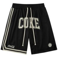 quần coca-cola shorts coke mesh black