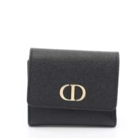 túi dior 30 montaigne lotus wallet trifold wallet compact wallet leather black b0c01ac50ef69egs