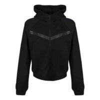 áo as w nike sportswear tch flc wr hoodie fz 'black'(wmns) cw4299-010