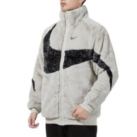 áo adidas sportswear swoosh contrasting colors large logo sports jacket autumn white dh6685-072