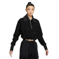 áo nike collection women's velvet half-zip cardigan top fb8786-010