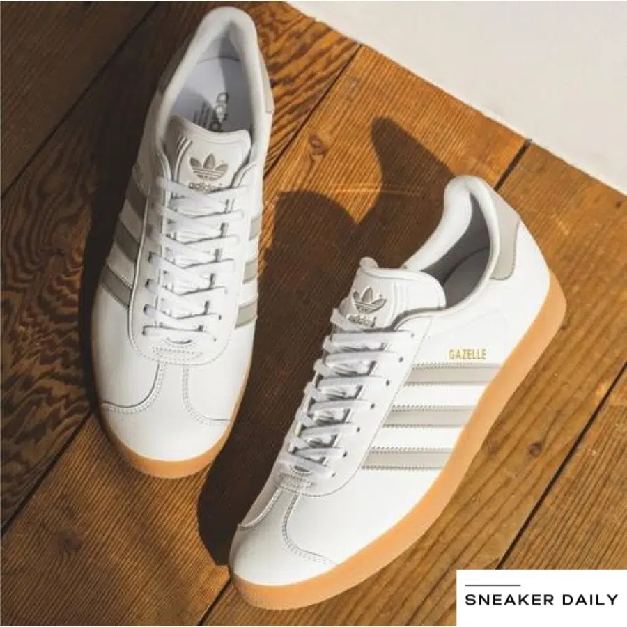 Adidas gazelle trainers outlet grey/white/gum