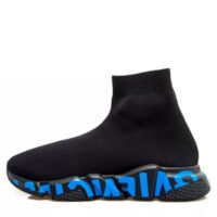giày balenciaga speed graffiti men's sneakers in black/blue c39efsha93d946gs