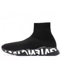 giày balenciaga speed graffiti men's sneakers in black/white bac07sh37c111egs