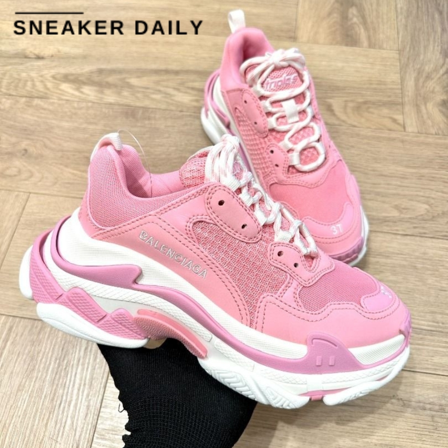 giày balenciaga triple s logotype women's sneakers in pink 3ffa8sha0117eegs