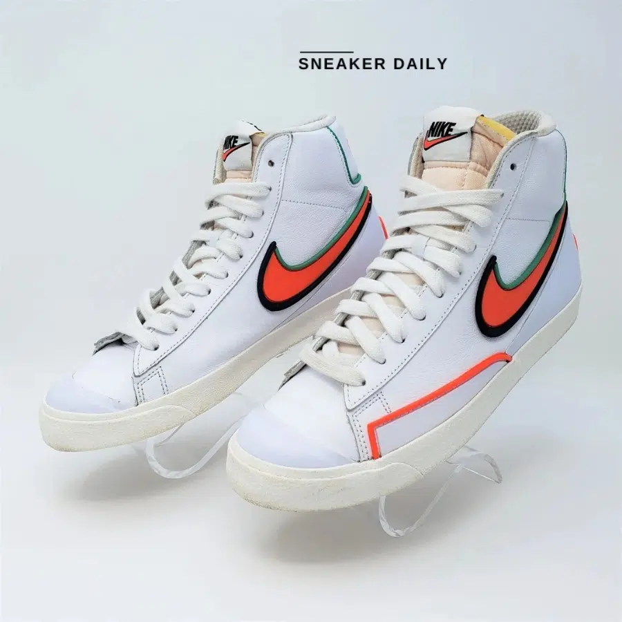 nike blazer mid 77 infinite white bright crimson blue void