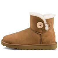 giày ugg mini bailey button ii boot fleece lined 1016422-che