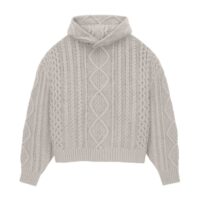 áo fear of god essentials cable knit hoodie fall ss23 silver cloud